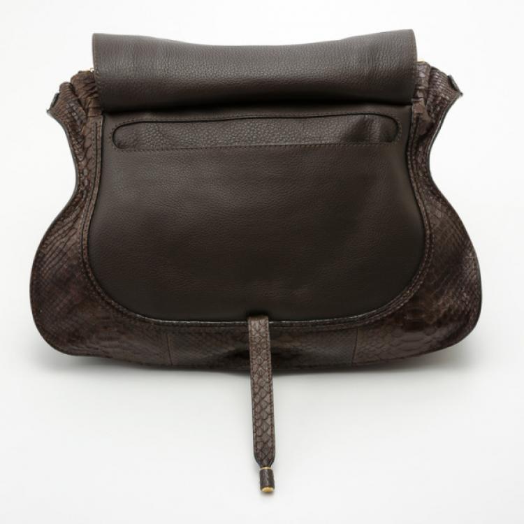 Pre Owned Chloe Python Marcie Large Satchel 	