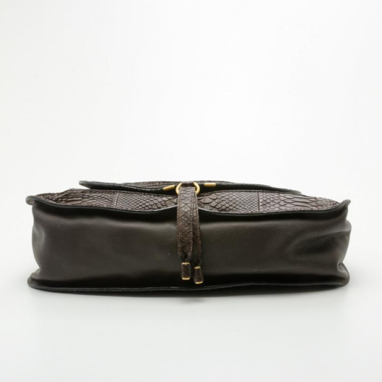 Pre Owned Chloe Python Marcie Large Satchel 	