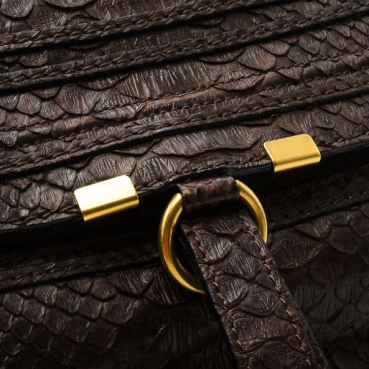 Pre Owned Chloe Python Marcie Large Satchel 	