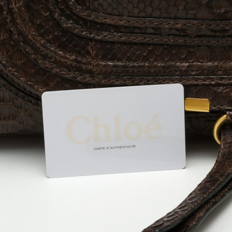 Pre Owned Chloe Python Marcie Large Satchel 	