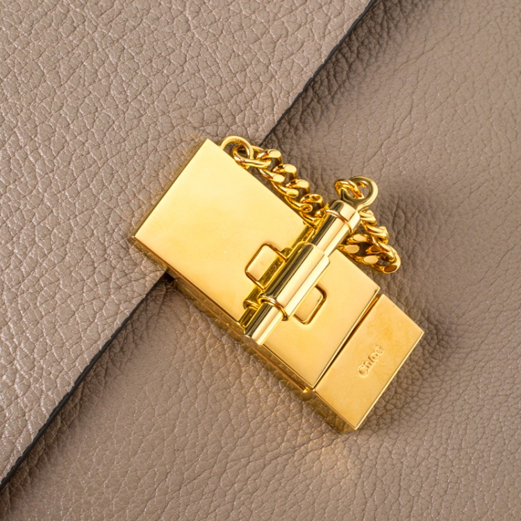 Pre Owned Chloe Grey Leather Medium Drew Shoulder Bag