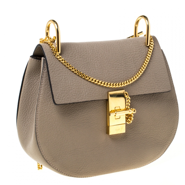 Pre Owned Chloe Grey Leather Medium Drew Shoulder Bag