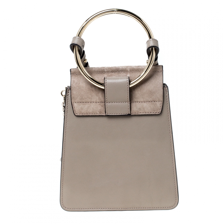 Pre Owned Chloe Motty Grey Leather Mini Faye Crossbody Bag
