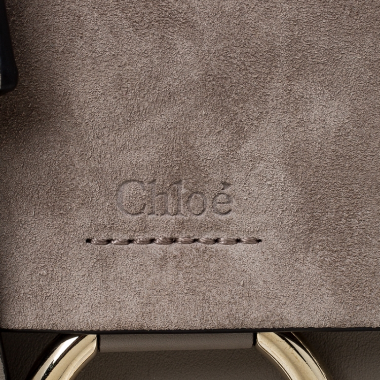 Pre Owned Chloe Motty Grey Leather Mini Faye Crossbody Bag