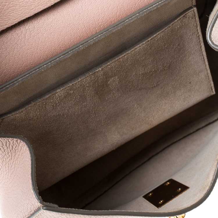 Pre Owned Chloe Cement Pink Leather Medium Drew Shoulder Bag