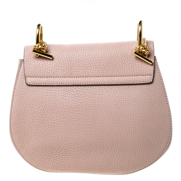 Pre Owned Chloe Cement Pink Leather Medium Drew Shoulder Bag