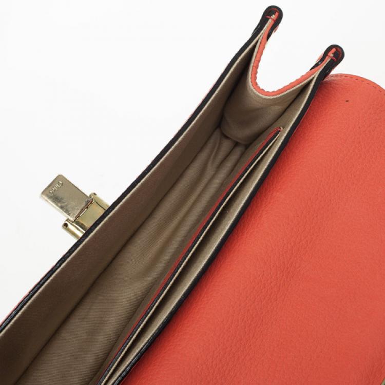 Pre Owned Chloe Textured and Patent Leather Sally Clutch