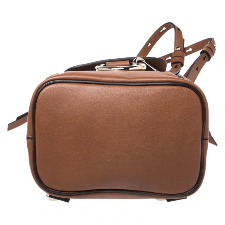 Pre Owned Chloe Tan/Orange Leather and Suede Faye Backpack
