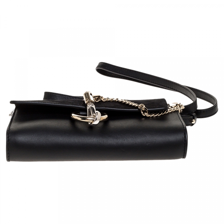 Pre Owned Chloe Black Leather and Suede Mini Faye Shoulder Bag