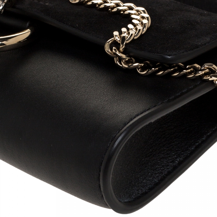Pre Owned Chloe Black Leather and Suede Mini Faye Shoulder Bag