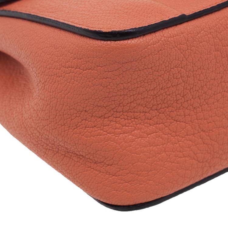 Pre Owned Chloe Peach Leather Mini Elsie Crossbody Bag
