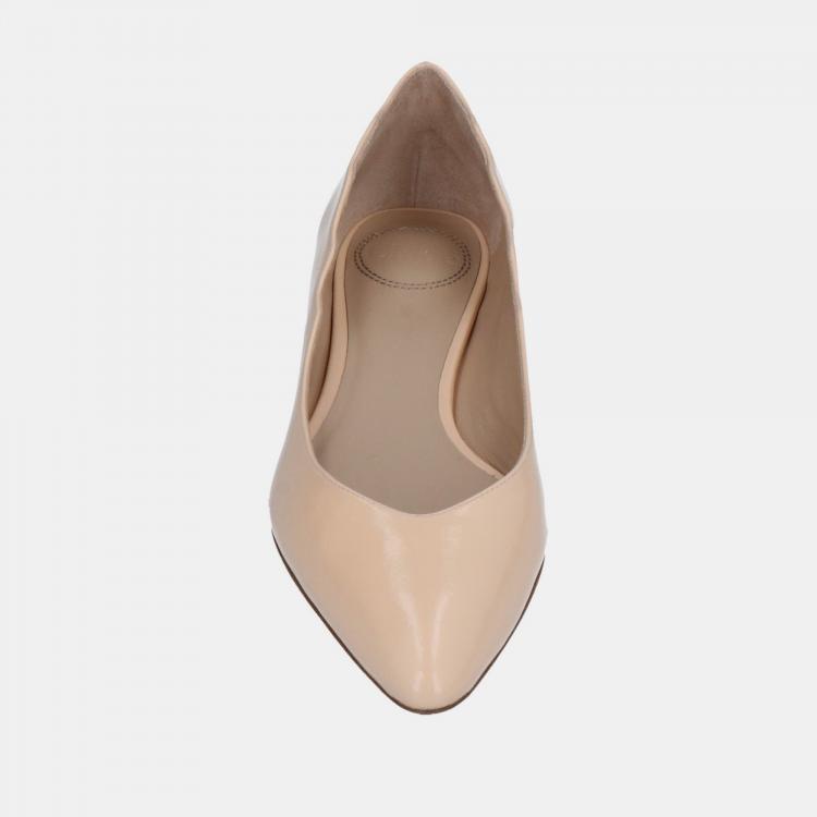 Pre Owned Chloe Peach Pink Patent Leather Ballet Flats 39