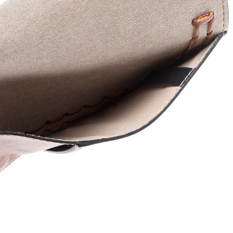 Pre Owned Chloe Brown Leather Passport Holder
