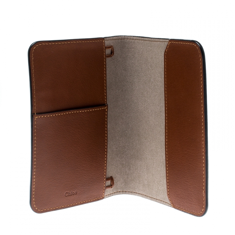 Pre Owned Chloe Brown Leather Passport Holder