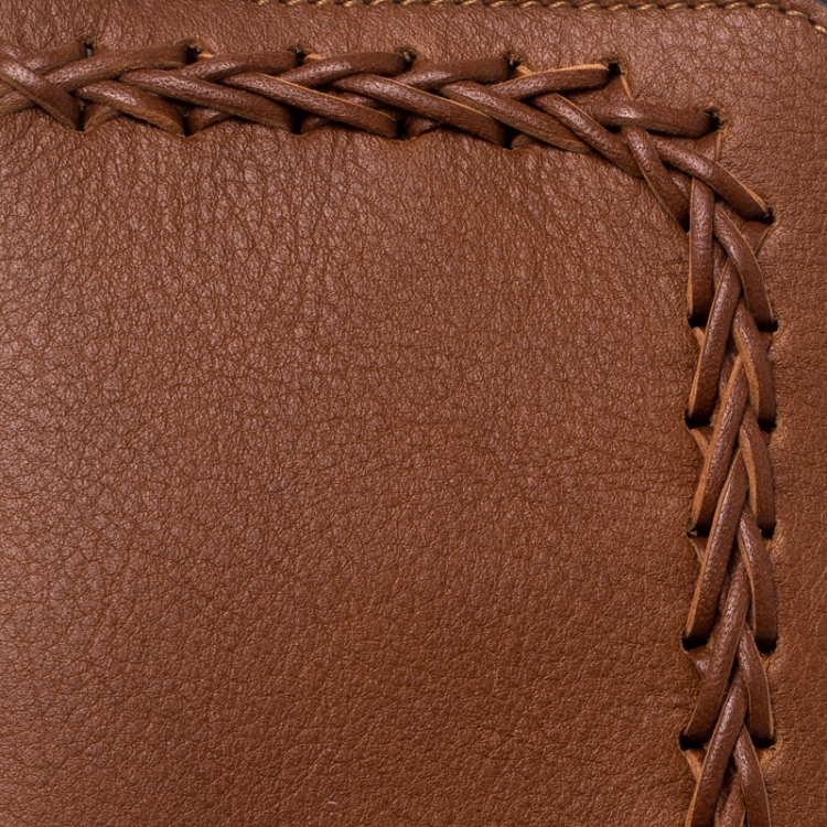 Pre Owned Chloe Brown Leather Passport Holder