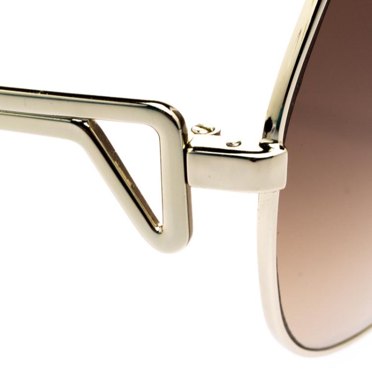 Pre Owned Chloé Brown CE111S Aviator Sunglasses