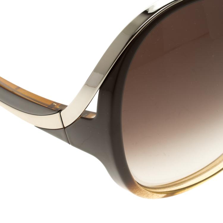 Pre Owned Chloe Brown CE713S Round Sunglasses