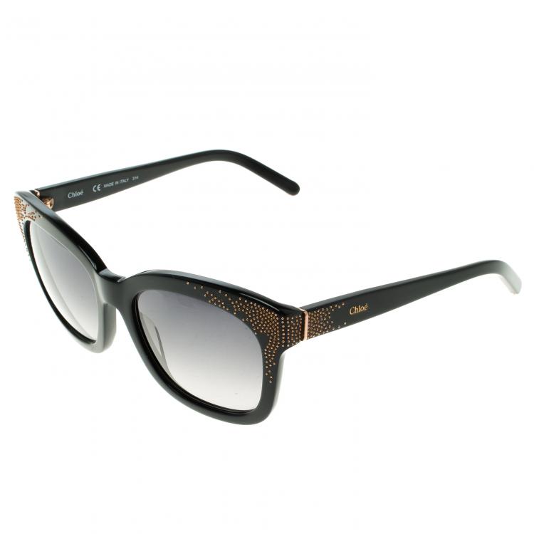 Pre Owned Chloe Black CE626S Cat Eye Sunglasses