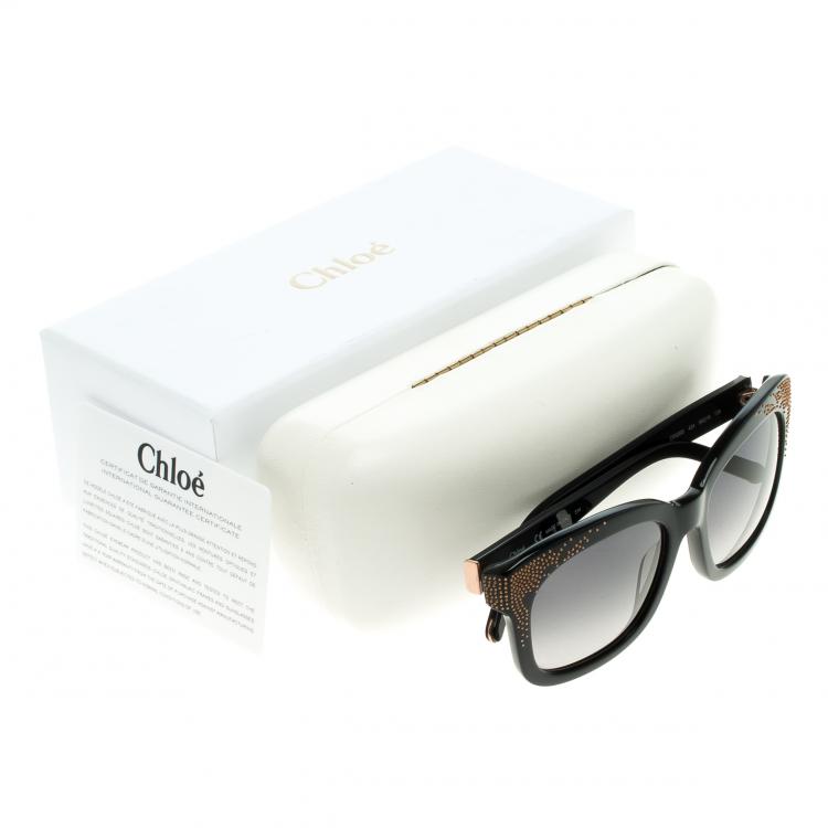 Pre Owned Chloe Black CE626S Cat Eye Sunglasses