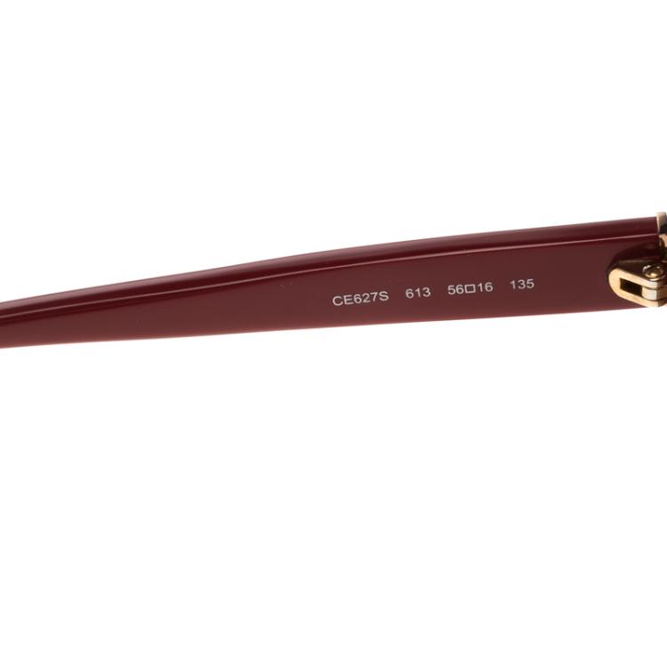 Pre Owned Chloe Brown/Red CE627S Cat Eye Sunglasses