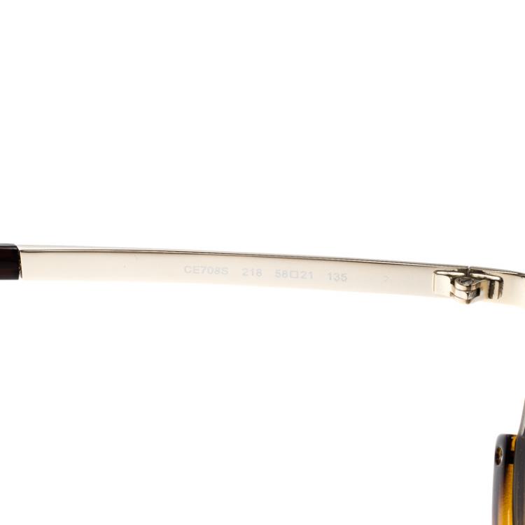 Pre Owned Chloe Brown Havana CE 708S Round Sunglasses