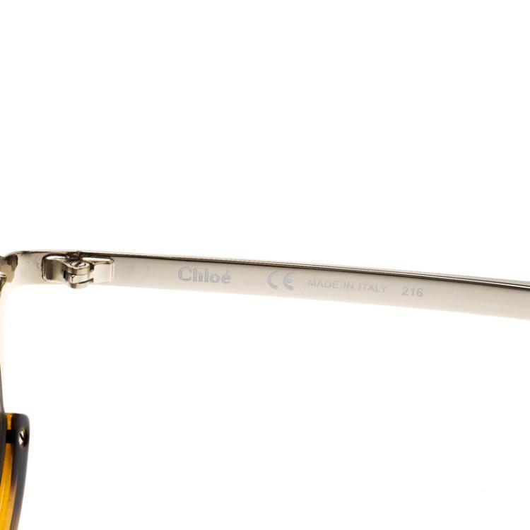 Pre Owned Chloe Brown Havana CE 708S Round Sunglasses