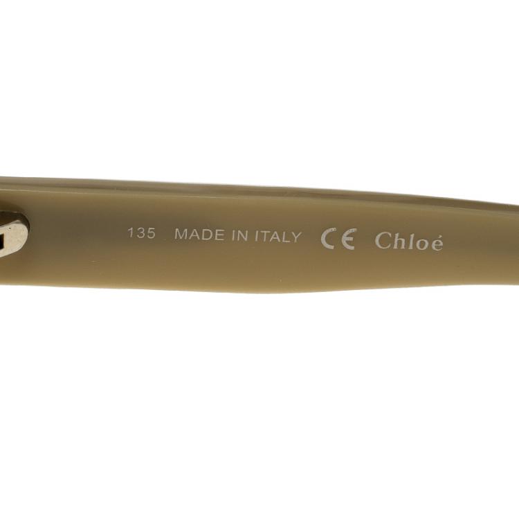 Pre Owned Chloe White/Brown CE602S-275 Cat Eye Sunglasses 