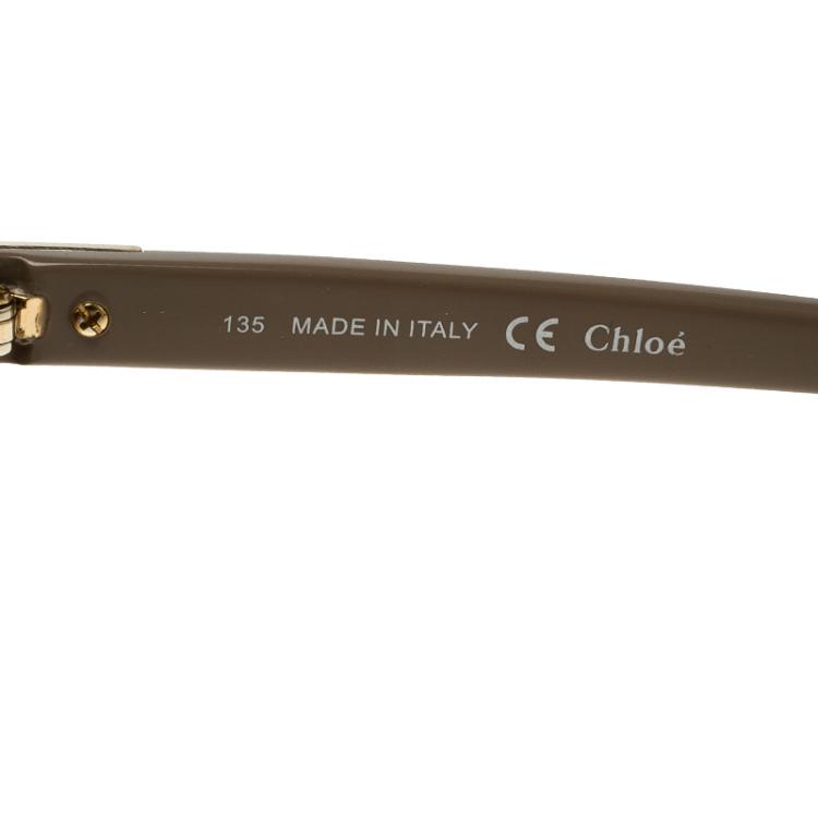 Pre Owned Chloe Beige/Brown Gradient CE604S Square Sunglasses