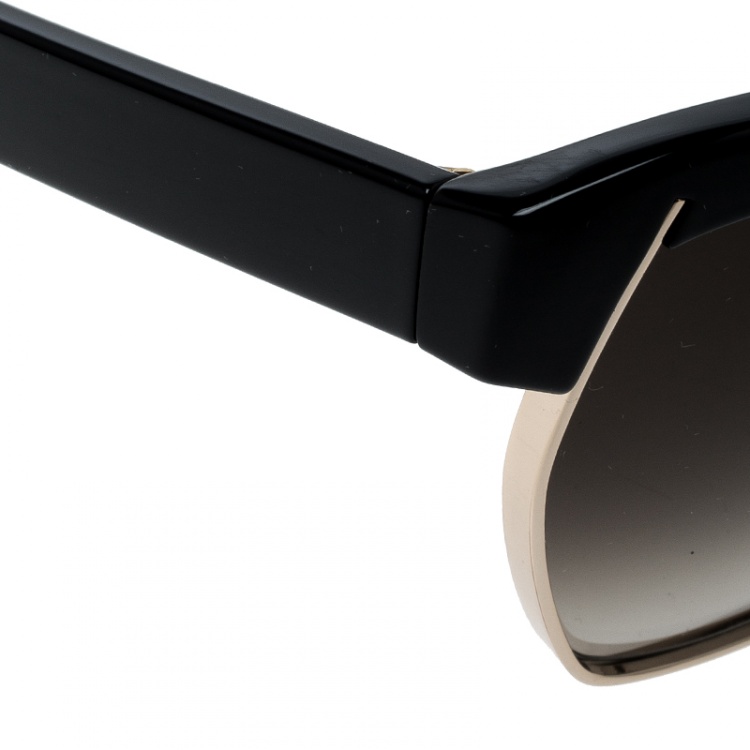 Pre Owned Chloe Black/Brown Gradient CE665S Dafne Geometric Metal Mix Sunglasses