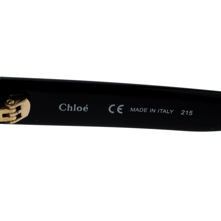 Pre Owned Chloe Black/Brown Gradient CE665S Dafne Geometric Metal Mix Sunglasses