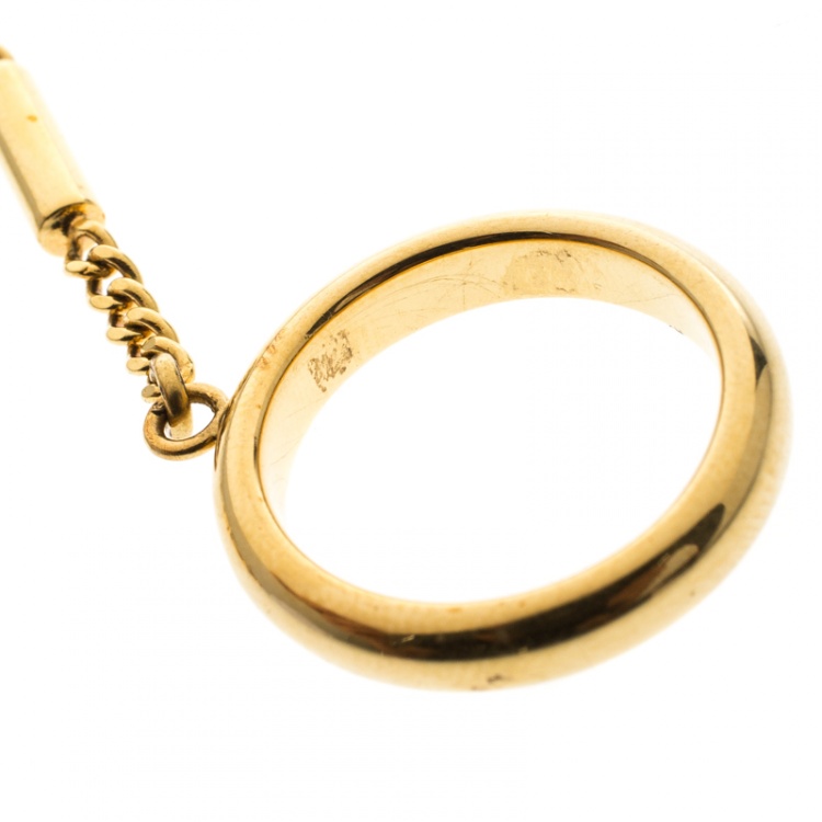 Pre Owned Chloe Two Chain Gold Tone Ring