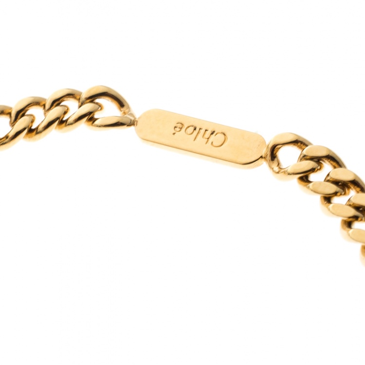 Pre Owned Chloe Lynn Multicolor Tassel Gold Tone Bracelet 