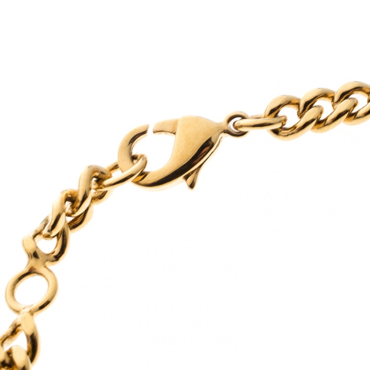 Pre Owned Chloe Lynn Multicolor Tassel Gold Tone Bracelet 