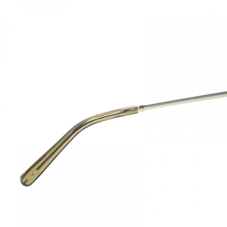 Pre Owned Chloe Gold/Green Gradient CE119S Round Oversized Sunglasses