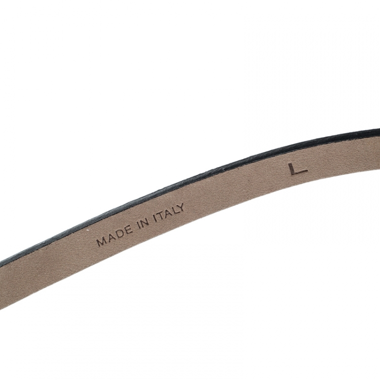 Pre Owned Chloe Black Leather Thin Belt 120cm