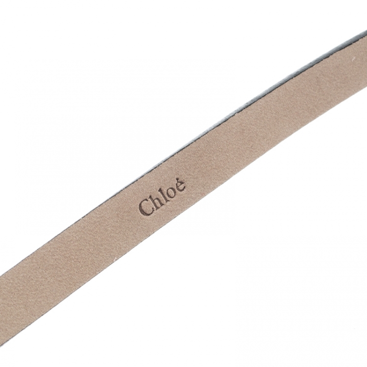 Pre Owned Chloe Black Leather Thin Belt 120cm