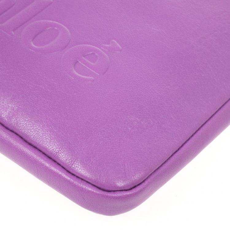 Pre Owned Chloe Purple Leather Ipad Cover