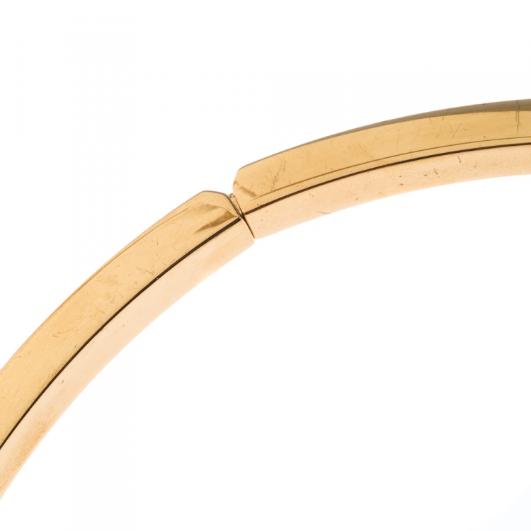 Pre Owned Chloe Layered Chain Gold Tone Hinged Statement Necklace