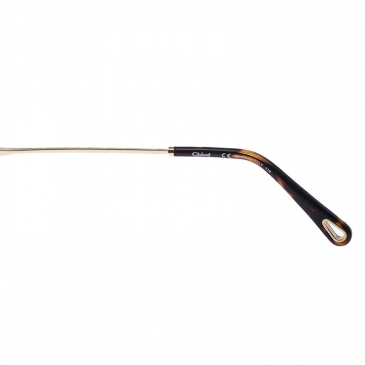 Pre Owned Chloé Havana Sand/Rose Gradient CE147S Tally Scalloped Geometric Sunglasses