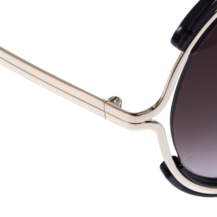 Pre Owned Chloe Silver/Grey Jayme Round Sunglasses