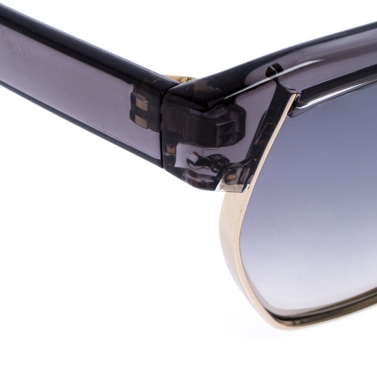 Pre Owned Chloe Clear Dark Grey Gradient CE665S Browline Sunglasses