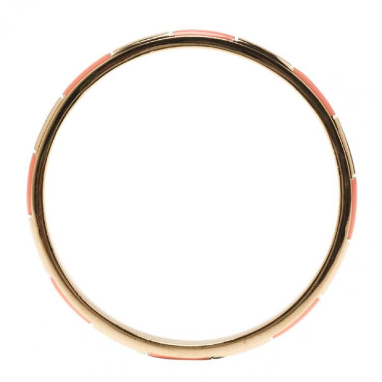 Pre Owned Chloe Logo Embossed Pink Thin Bangle 21CM