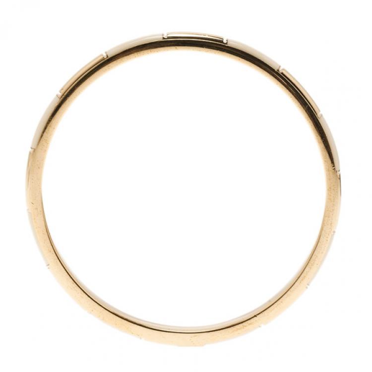 Pre Owned Chloe Logo Embossed White Thin Bangle 21CM