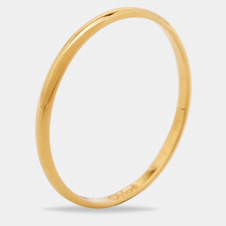 Pre Owned Chloe Gold Tone Ring Size 52