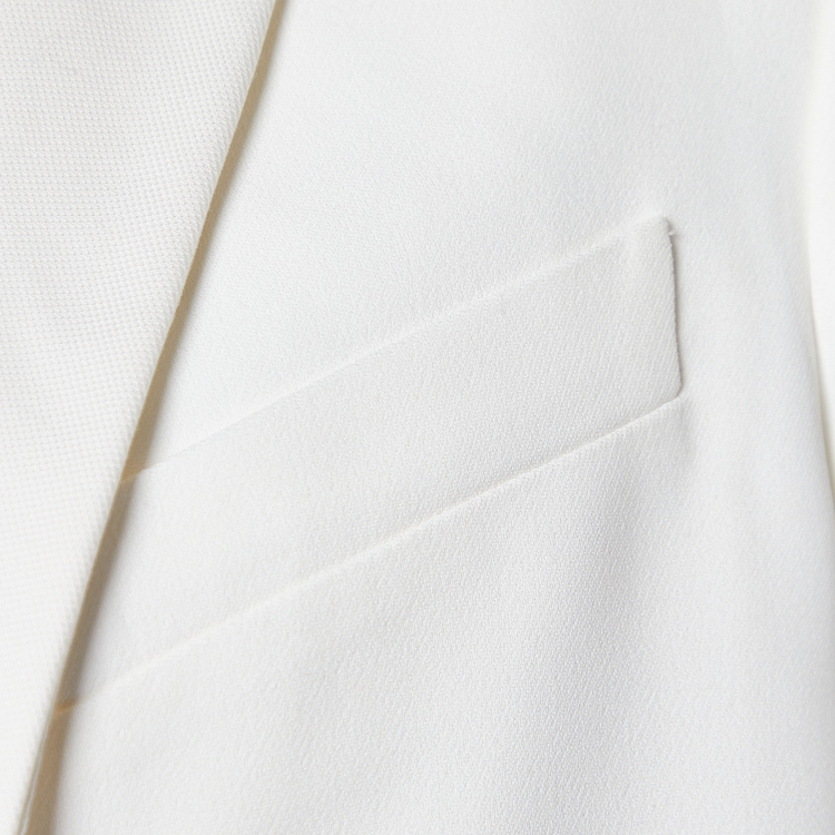 Pre Owned Chloe Off White Crepe Slovakia Crop Blazer M