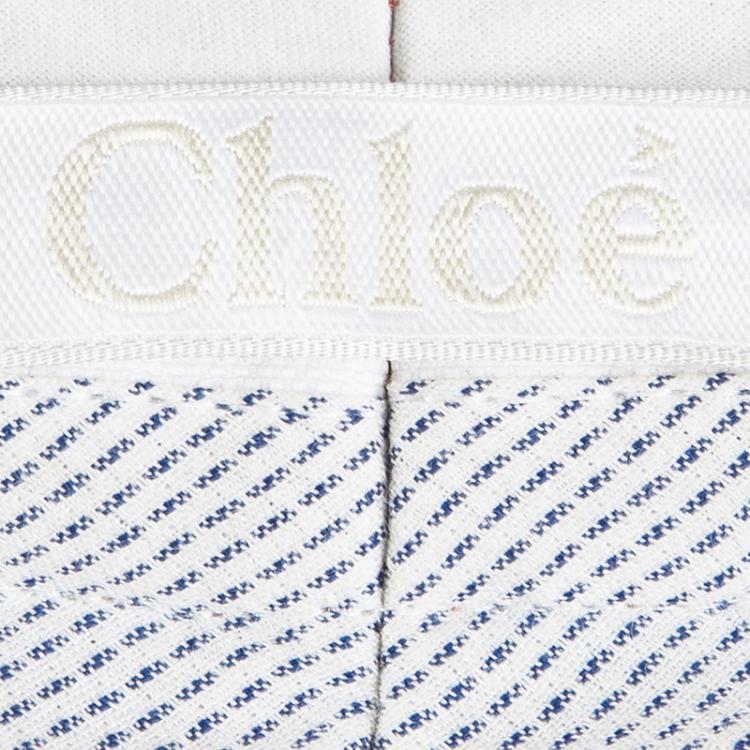 Pre Owned Chloe Orange Cotton Knit Flared Bottom Trousers S