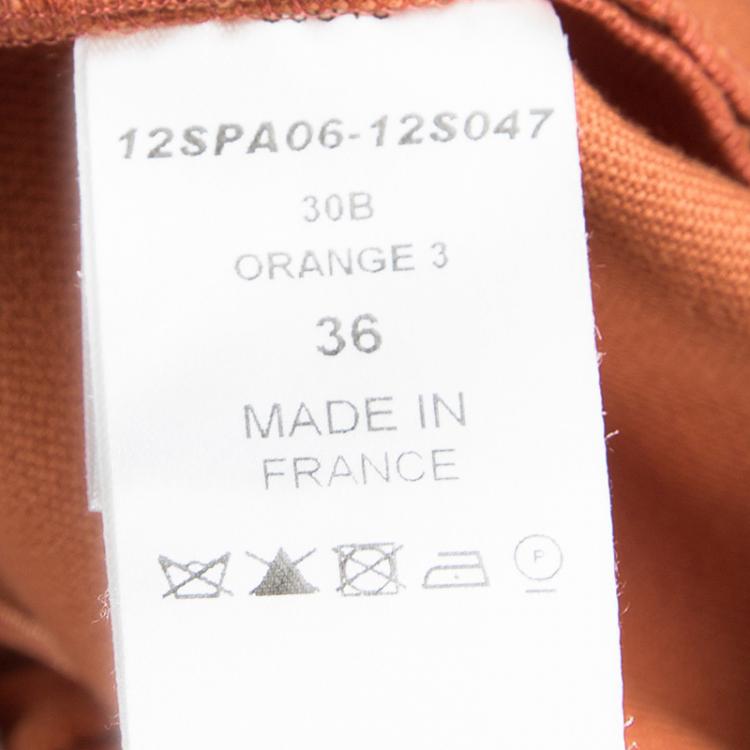Pre Owned Chloe Orange Cotton Knit Flared Bottom Trousers S