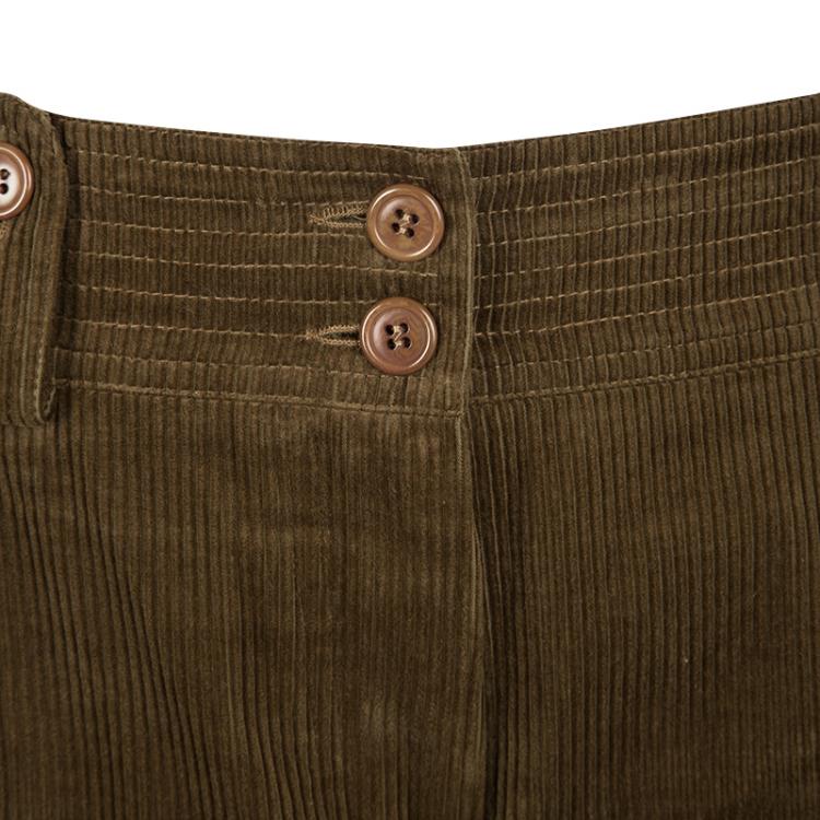 مملوكة مسبقًا Chloe Noisette Brown Corduroy Cargo Pants M