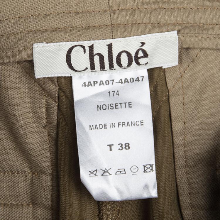 مملوكة مسبقًا Chloe Noisette Brown Corduroy Cargo Pants M