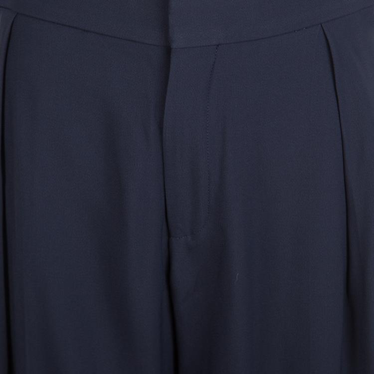 Pre Owned Chloe Navy Blue High Waist Arrow Embellished Pants M